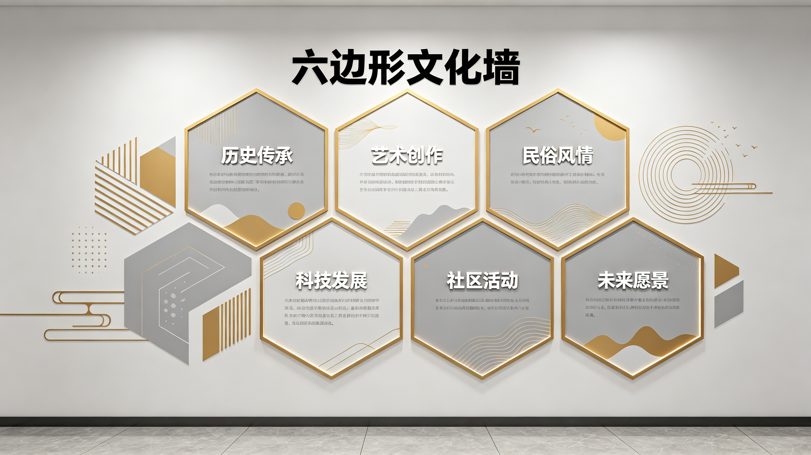 巧家企业文化墙 | 六边形信息美学